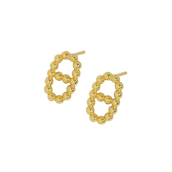 

shanice korean ins original niche design sense minimalist wild pig nose bead texture s925 sterling silver earrings female, Golden