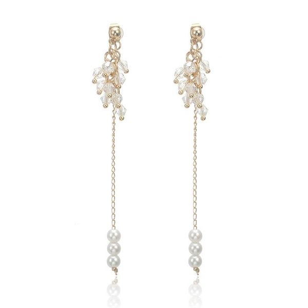 

stud 2021 fashion vintage white pearl zircon tassel earrings for women girls birthday party wedding gifts jewelry wholesale, Golden;silver