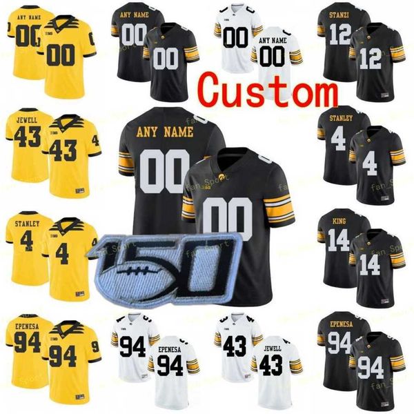 

iowa hawkeyes football jersey ncaa college 10 mekhi sargent 15 tyler goodson 89 nico ragaini 94 a.j. epenesa 38 t.j. hockenson 15 josh jacks, Black