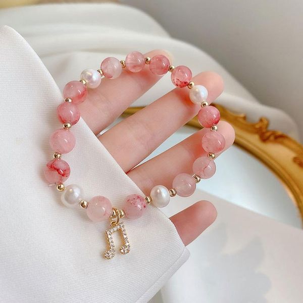 

bangle pink natural crystal note bracelet national stone buckle lucky bracelets, Black