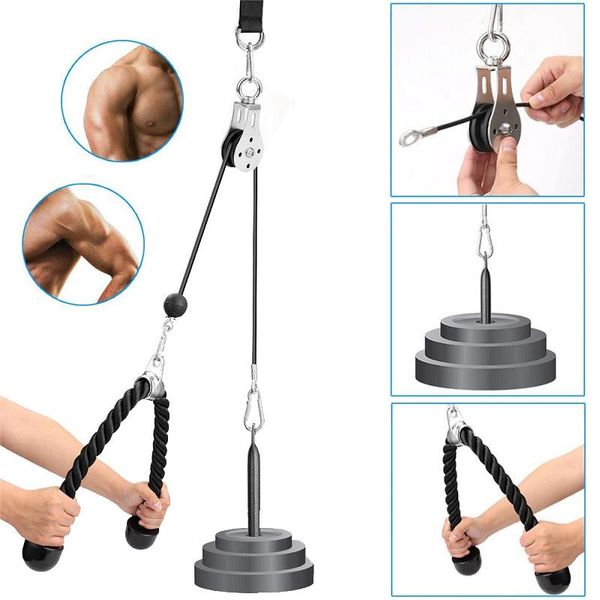 

resistance bands 8 pcs home fitness diy pulley pull rope adjustable length triceps training suspension load band gym accessories