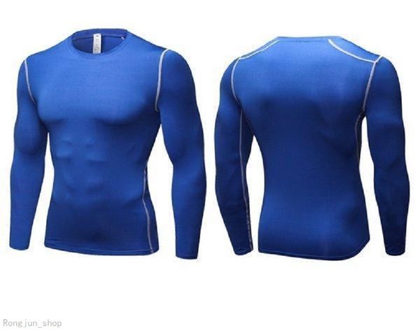

gym sleeve elastic wear quick breathable shirt long sleeves training tshirt summer fitness clothing solid bodybuild crossfi, Black