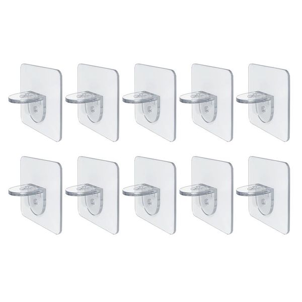 

hooks & rails 10pcs transparent acrylic clapboard sticker partition post punch easy install home wall mounted removable wardrobe layere