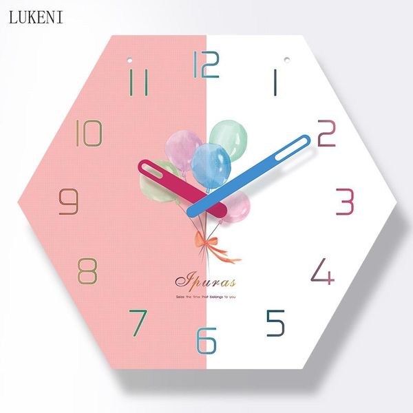 

wall clocks simple cute balloon hexagonal 14-inch lanyard clock home decor