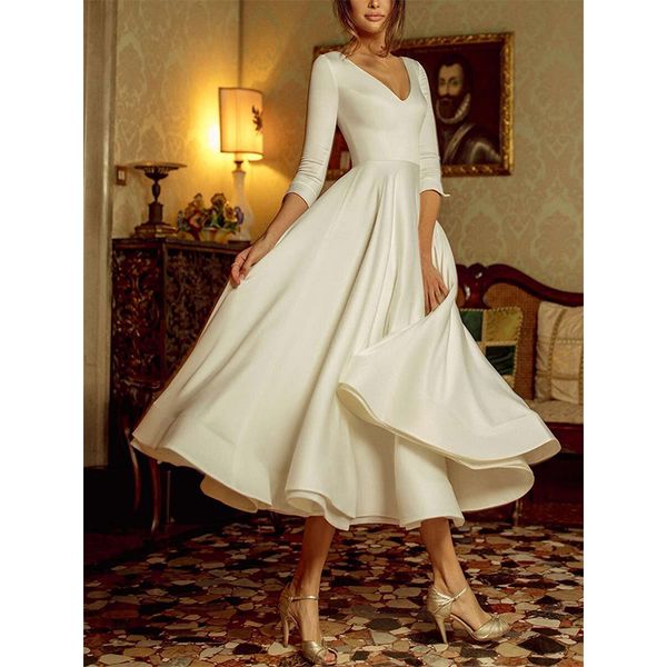 

fashion new style v-neck half sleeve west bridal wedding dress xl, Black