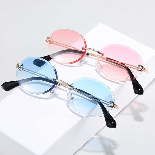 

aviator sunglasses retro oval sunglasses for women men fashion vintage gold metal frameless rimless glasses tinted lens uv400 protection, White;black