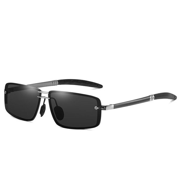 

sunglasses 2021 polarized fashion men's metal night vision square frame driving, White;black