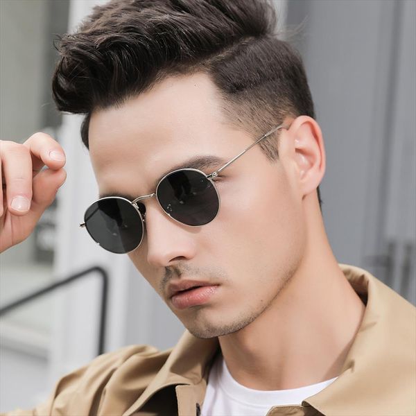 

retro men sunglasses fashion round brand designer sun glasses polarized coating uv400 female eyewear for women v3448, White;black