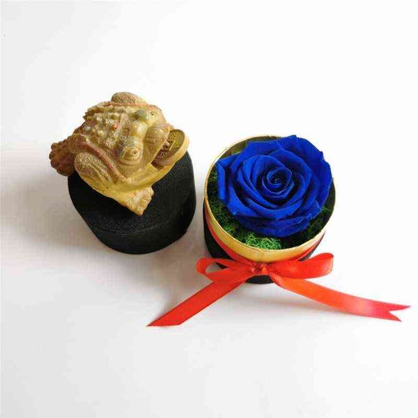 Rosa eterna in scatola Fiori veri conservati Il miglior regalo per la festa della mamma San Valentino romantico Flores artificiali Secas Decorativas