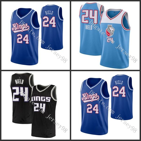 

sacramento kings men #24 buddy hield retro basketball jersey, Black