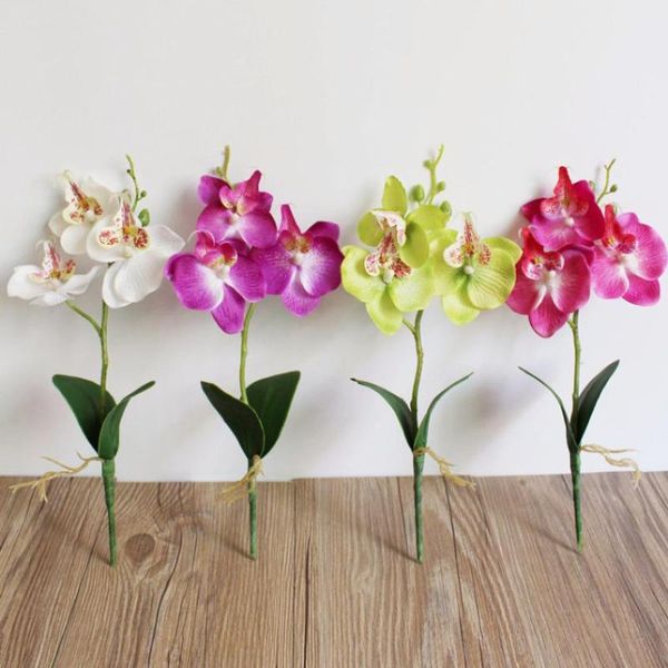 

artificial flower triple head butterfly orchid silk home flowers for wedding decor 3.20 decorative & wreaths