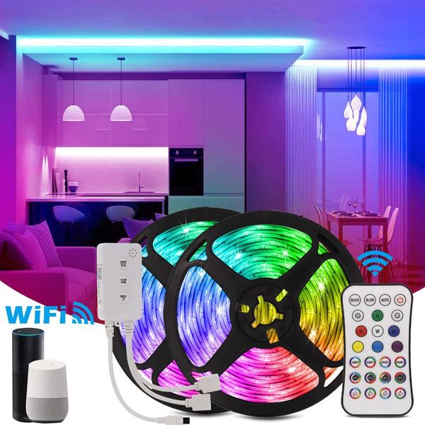 

led ribbon lights festoon light indoor lighting strip with wifi controller neon holiday room decor 10m strips