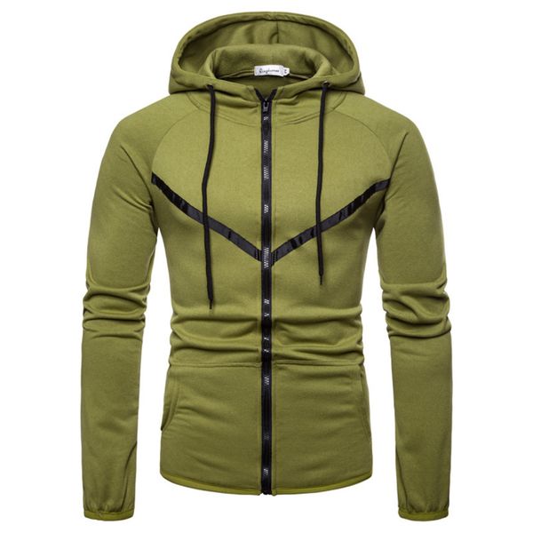

2021 autumn and winter new fashion color matching long sved sweater men's thickened hooded cardigan coat, Black