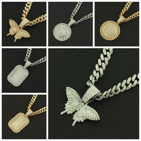 

chains luxury shiny cuban necklace inlaid rhinestone link chain hip hop fashion women men jewelry gift, Silver