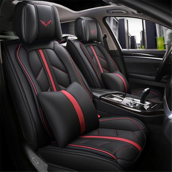 

car seat covers luxury sports racing pu leather automotive cushion protector for 5 interior accessories