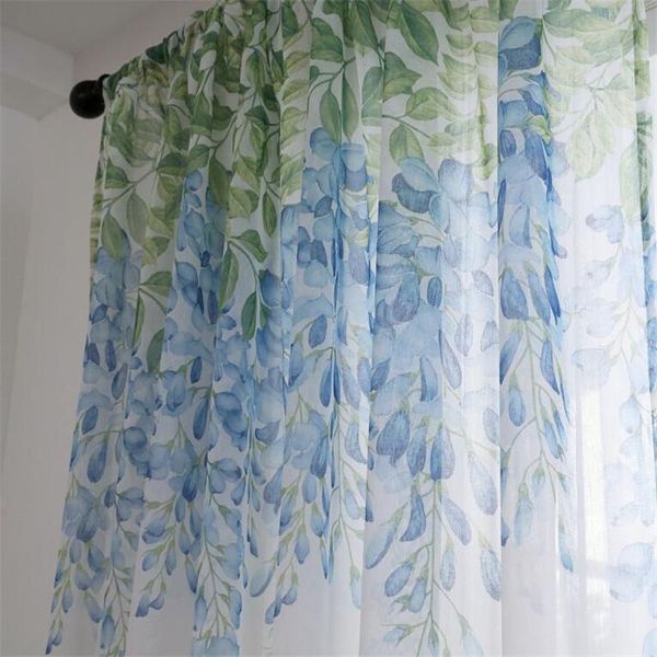 

wisteria flower design home decor modern tulle curtains for living room bedroom window voile light transmission curtain & drapes