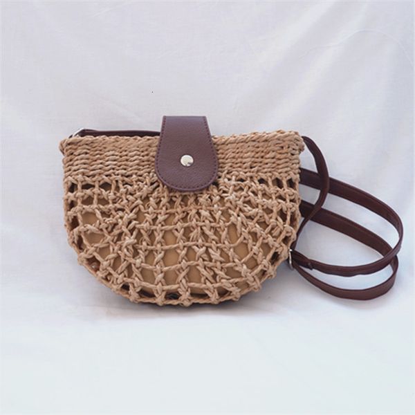 

rattan capacity designer wicker 2021 straw hand woven paper rope hollow out single shoulder messenger fashion women's bag, Black;red