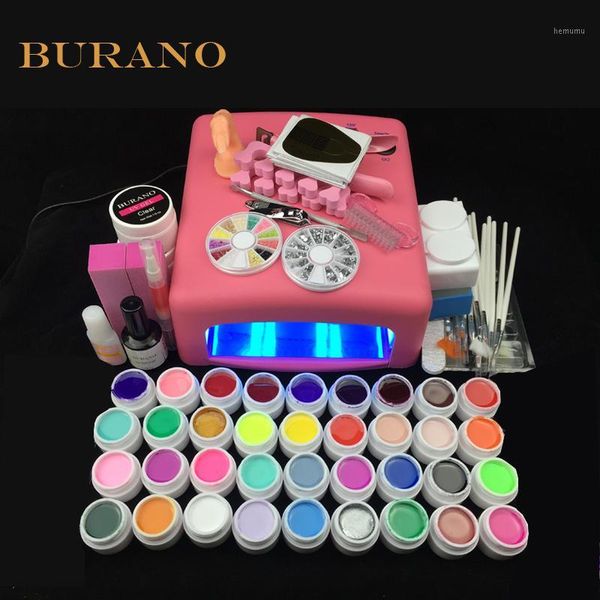 

nail manicure set wholesale- 2021 professional gel polish 36 colors uv tools kit 008# pink lamp1