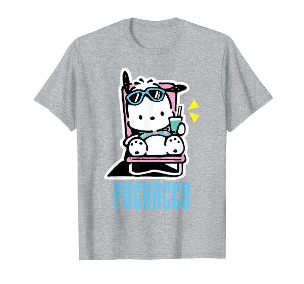

pochacco summer drink t-shirt, White;black