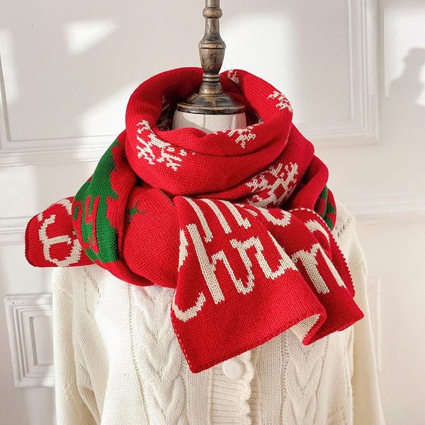 

scarves winter women christmas gift scarf knitted warm shawl couple, Blue;gray