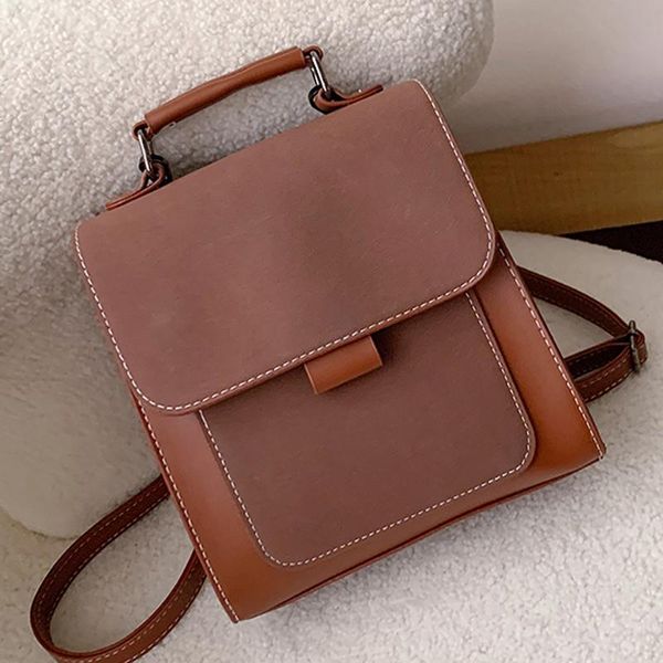 

duffel bags women fashion backpack female scrub leather book school for teenage girls sac a dos travel rucksack mochilas
