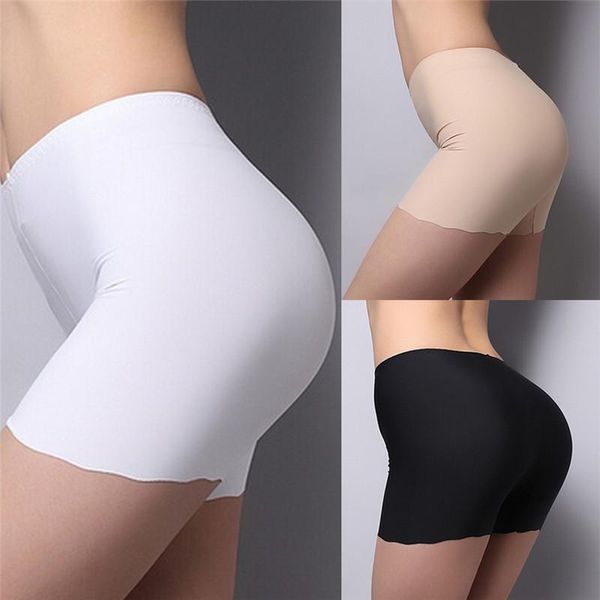 

women's panties 1pc size summer underwear shorts silk ice pants white/black/nude women safety short gifts for 90-130 kg, Black;pink