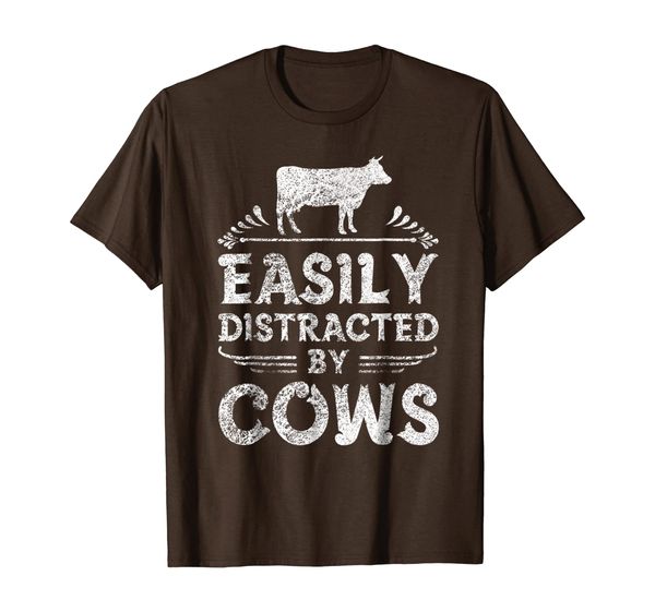 

Easily Distracted By Cows T Shirt Funny Cow Farmer Gifts Tee, Mainly pictures