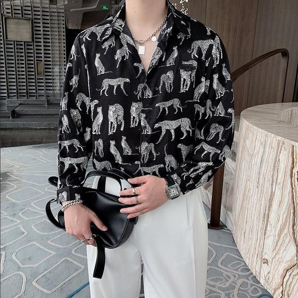 

men's casual shirts kx08115 fashion 2021 runway luxury european design party style clothing, White;black