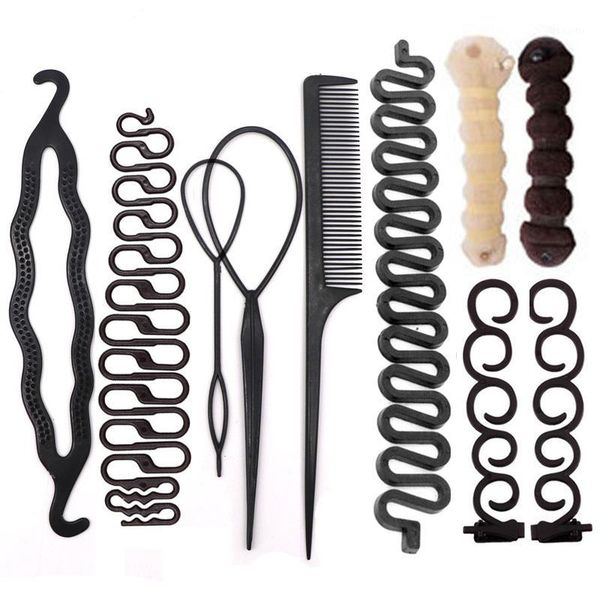 

hair braiding tools donut maker styling twist hairclip disk pull hairpins women accessories multi style1