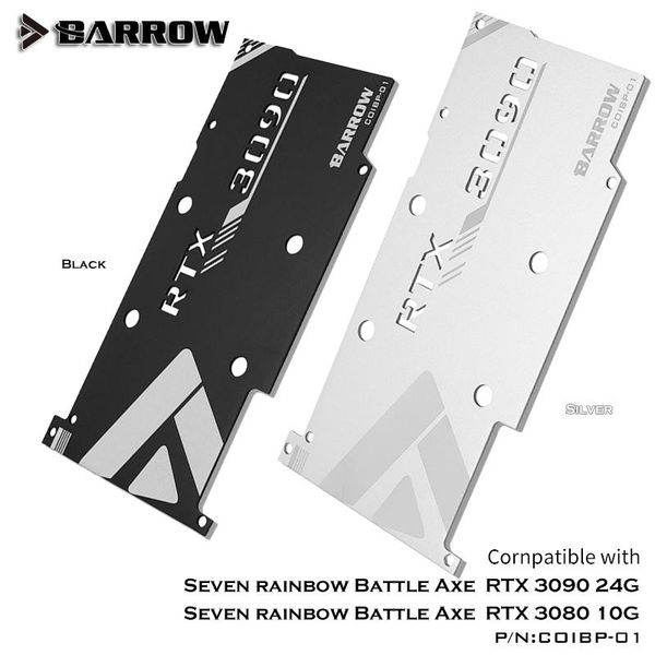 

barrow gpu block backplate for colorful igame batter-ax rtx 3080 3090, all aluminum graphics card mounting backplane, coibp-01 fans & coolin