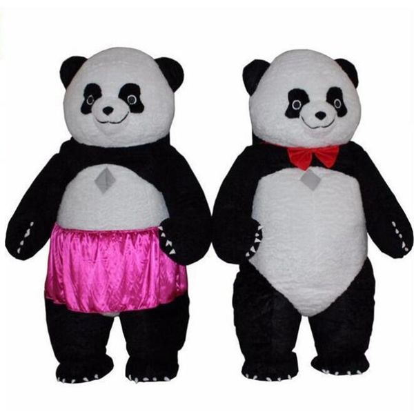 Costumi della mascotte Gonfiabile Cinese Panda Bear Costume della mascotte Abiti per adulti Pelliccia Party Game Dress Outfits Pubblicità Carnevale Halloween