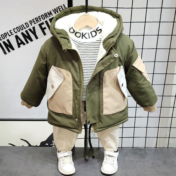 

winter toddler boys coats plus velvet hooded jackets for 2 3 4 5 6 7 years children coat arrival outerwear, Blue;gray