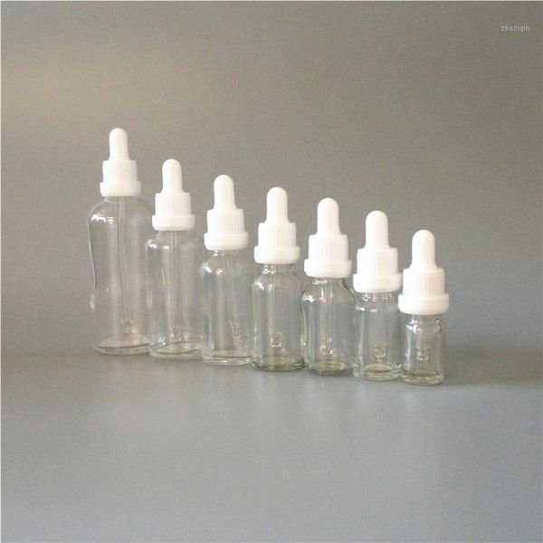 

storage bottles & jars 5/10/15/20/30/50/100ml portable reusable empty essential oil bottle with rubber head dropper cap clear cosmetic conta