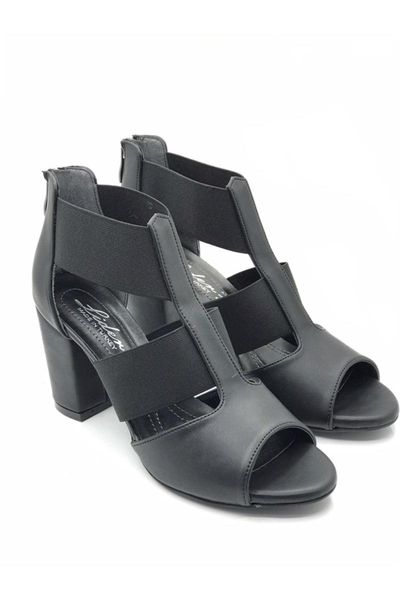 

sandals black skin heels