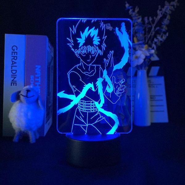 

night lights 3d lamp fleeting shadow japanese yuyu hakusho anime projector light alarm clock base delineascope colorful