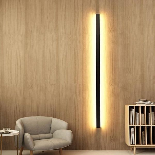 

minimalist creative long wall lamp modern led background living room bedside aluminum light ligting sconce lamps