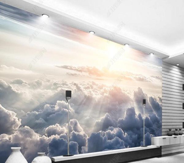 

wallpapers papel de parede the sun shines on sea of clouds 3d wallpaper mural,living room tv wall bedroom papers home decor