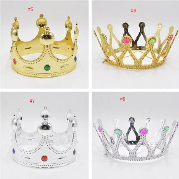 

party favor cosplay king queen crown hats tire prince princess crowns birthday hat gold silver 2 colors with opp bags