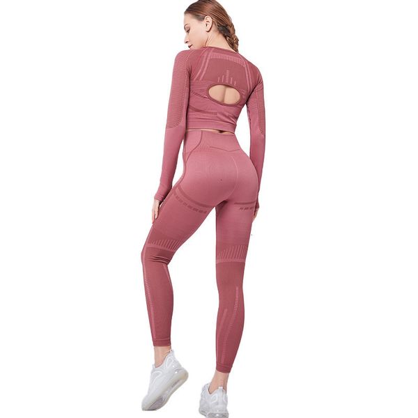 

tracksuits breathable women's seamless quick drying fitness yoga suit sports running high waist tights, Gray