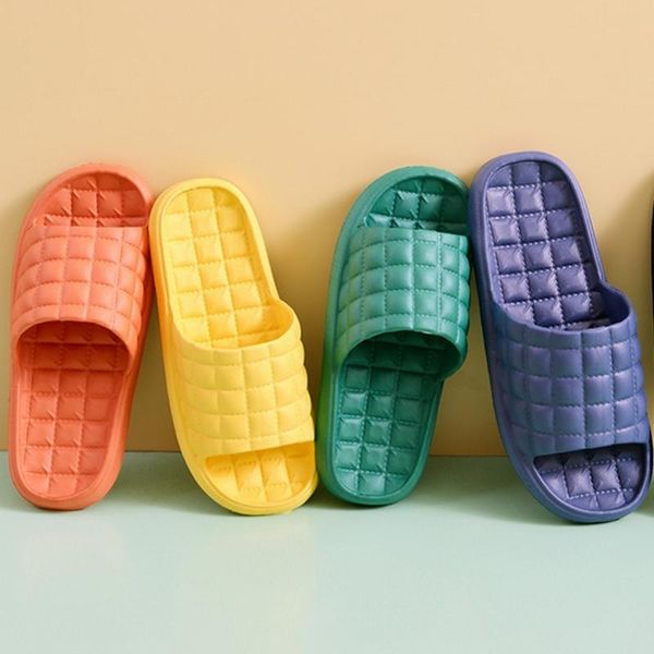 

slippers summer floor skid proof home soft indoor couple family stripe flat bathroom bath sandal women, Black
