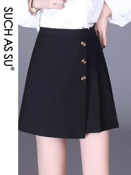 

skirts splice asymmetrical skirt women 2021 spring summer black knit high waist irregular s-3xl size office lady mini