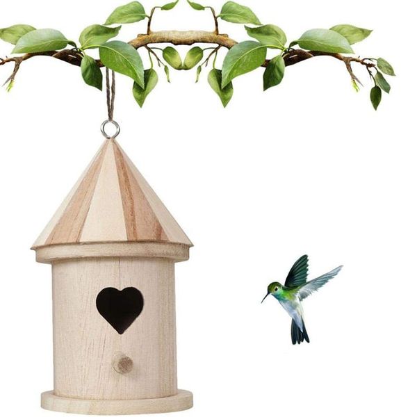 

wooden bird nest diy outdoor feeder hanging birdhouses painting house yard garden decor cages