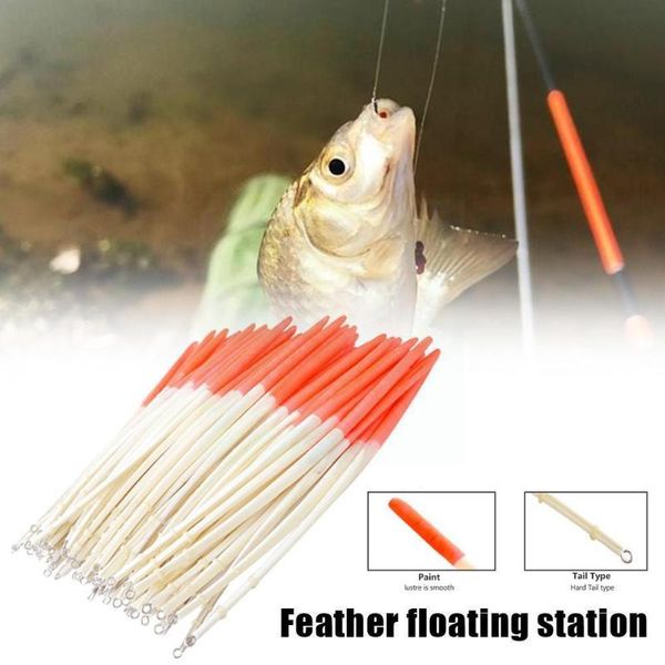 

fishing accessories 10pcs/set 2 colours peacock feather float hard tail for tool rings type with non-plasic b u8n1