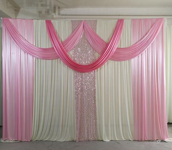 

party decoration 3mx3m design wedding stage backdrop sequin curtain with swags birthday