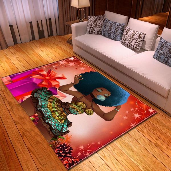 

carpets soft flannel christmas decor mat/rug african woman head portrait 3d printing large for area room bedroom rugs living