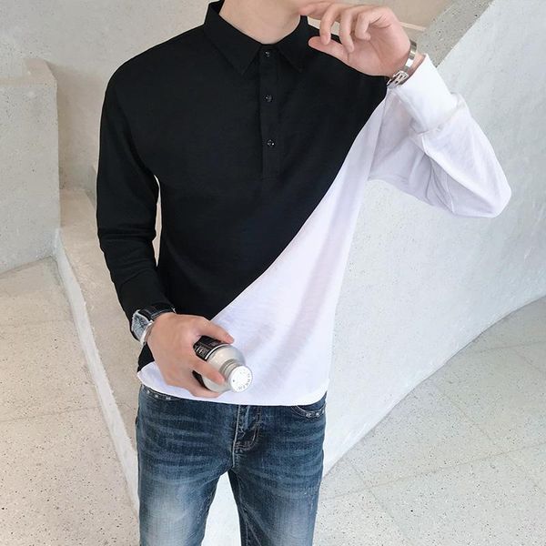 

men's casual shirts year black pullover long sleeve shirt 2021, White;black