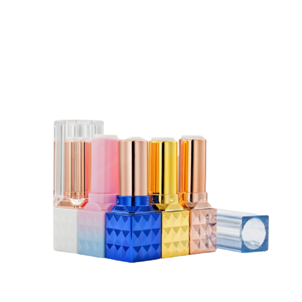 

storage bottles & jars 12.1mm square white lipstick tube clear plastic lid empty rose gold lip containers high grade diy beauty tool 50