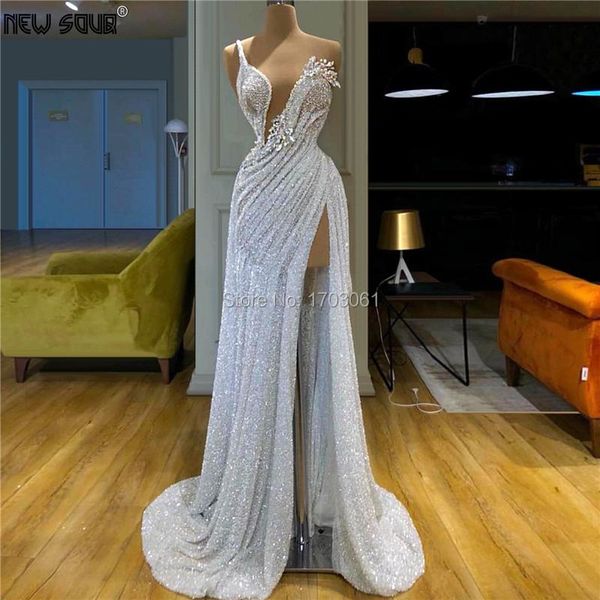 

party dresses elegant formal aibye white evening beading sequins 2021 vestido handmade prom dress african middle east robe dubai, White;black