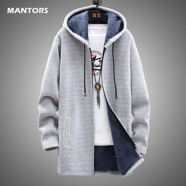 

men's winter thin sweater, long hoodie, thick thermal et, 2020, White;black
