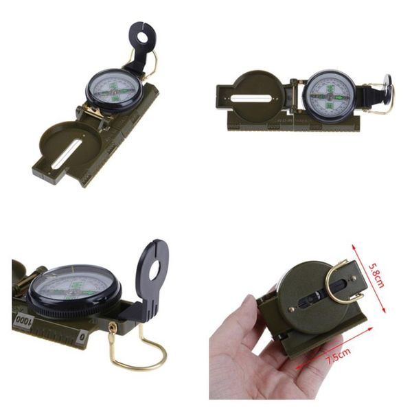 

outdoor portable folding compass 3 in1 travel lens camping hiking army style survival marching lensatic gadgets